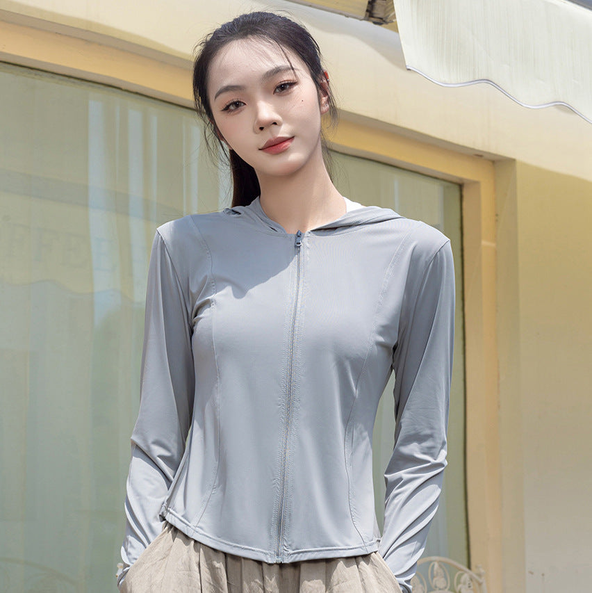 Summer Zipper Hooded Sun Protection Clothing for Women Summer Thin Breathable Outdoor Sunshade Anti-Uv Top Outerwear