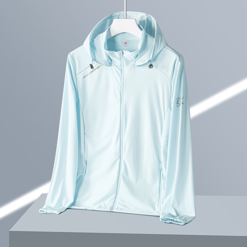 Summer New Ice Silk Quick-Drying Upf50+ Sun Protection Clothing for Women Hooded Couple Sun Protection Clothing Men's Outdoor Windbreaker Jacket