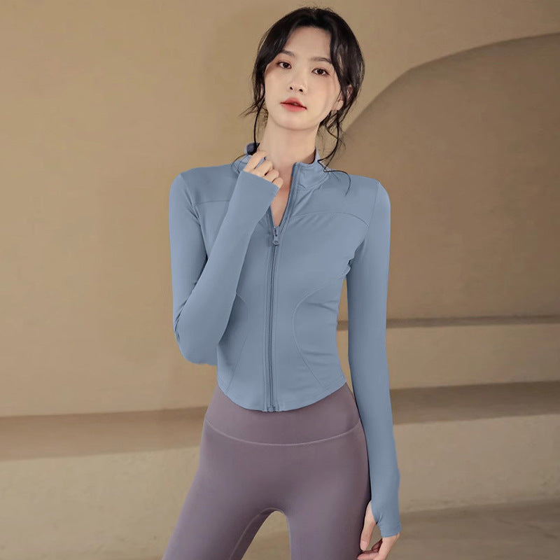 Fitness Clothing, Sports Running Suit, Long-Sleeved Jacket, Spring New Style, Pilates Training Yoga Clothing, Women's Quick-Drying Tops
