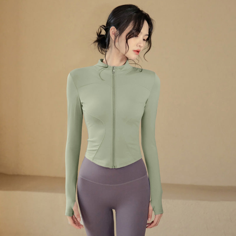 Fitness Clothing, Sports Running Suit, Long-Sleeved Jacket, Spring New Style, Pilates Training Yoga Clothing, Women's Quick-Drying Tops