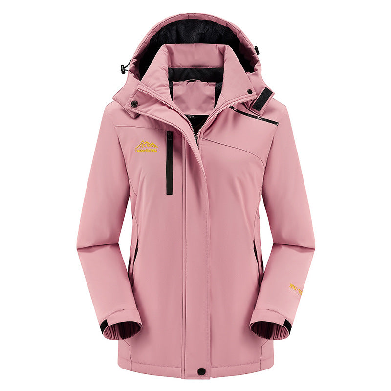 Outdoor Charge Clothing Windproof and Waterproof Winter Mountaineering Outdoor Fishing Ski Clothing fleece-lined Thickened Work Clothes Jacket