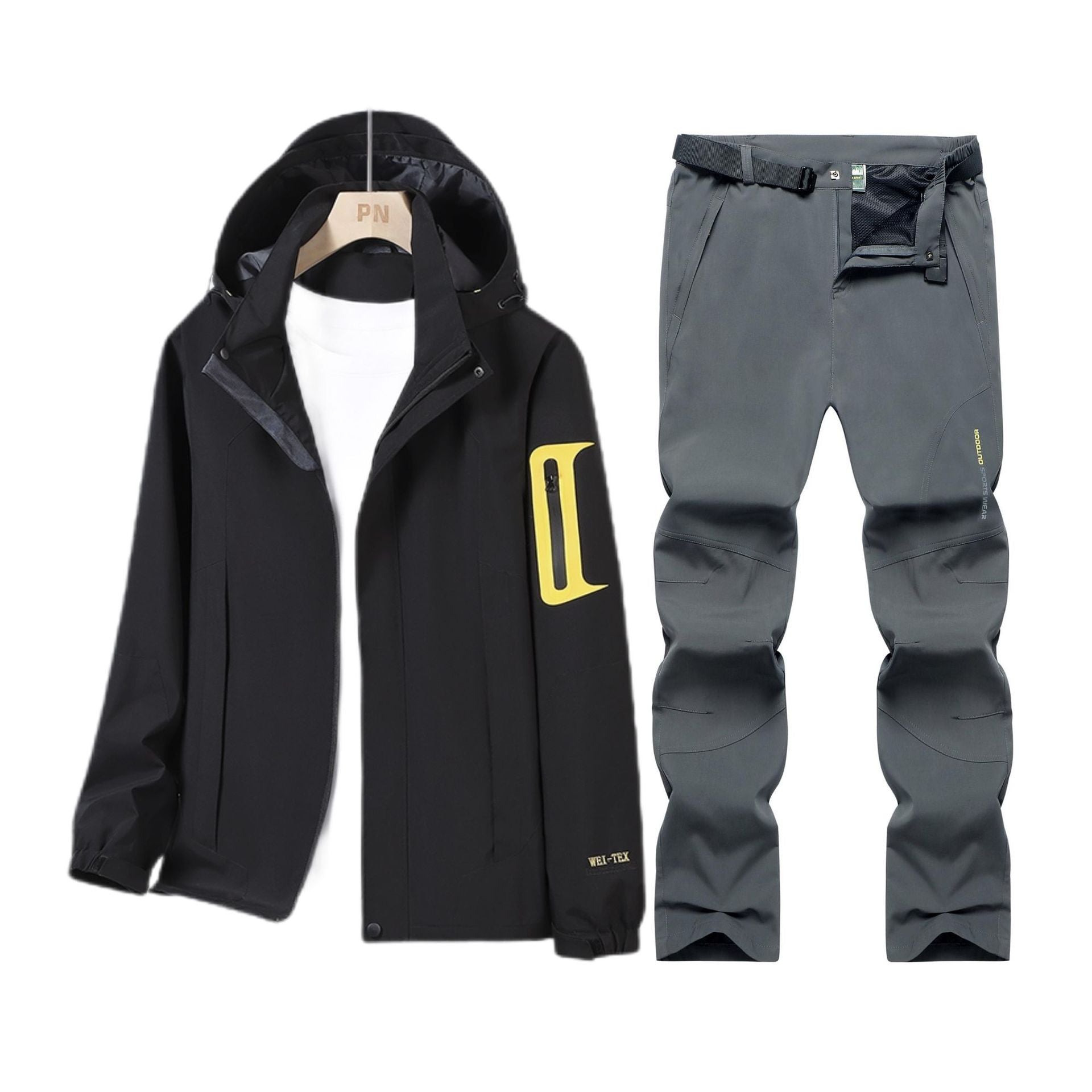Outdoor Charge Clothes Men's and Women's Spring and Autumn Thin Sports suit Windproof Waterproof Climber Pants Hiking plus size Trendy Jacket