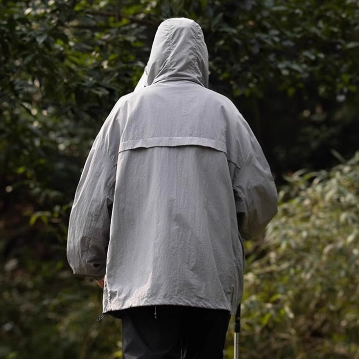 Sun Protection Clothing Men's Ice Silk Summer Thin Mountain Style Outdoor Functional Hooded Jacket Trendy Brand Loose Sun Protection Clothing