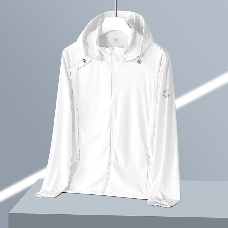 Summer New Ice Silk Quick-Drying Upf50+ Sun Protection Clothing for Women Hooded Couple Sun Protection Clothing Men's Outdoor Windbreaker Jacket
