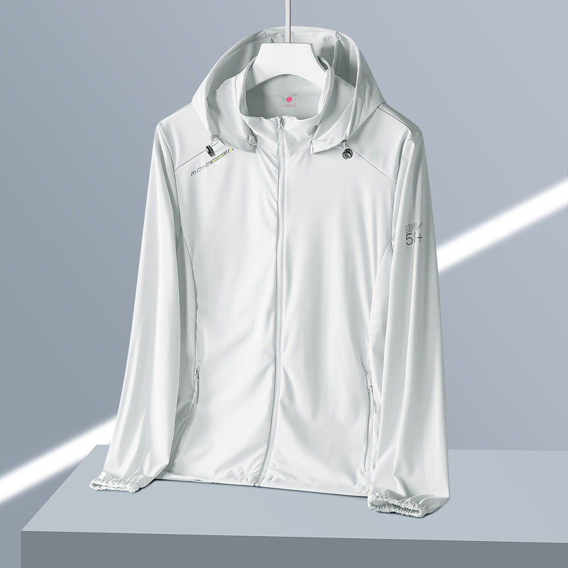 Summer New Ice Silk Quick-Drying Upf50+ Sun Protection Clothing for Women Hooded Couple Sun Protection Clothing Men's Outdoor Windbreaker Jacket