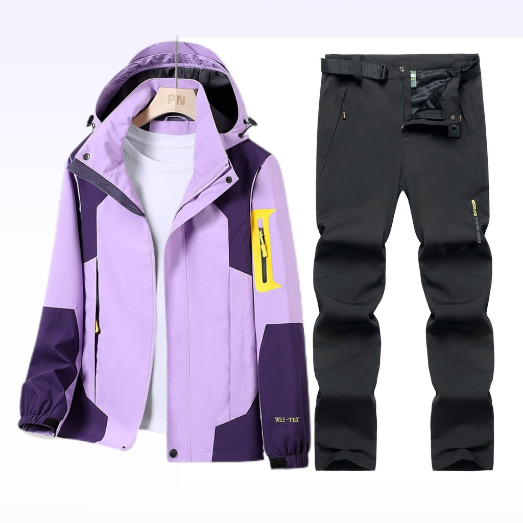 Outdoor Charge Clothes Men's and Women's Spring and Autumn Thin Sports suit Windproof Waterproof Climber Pants Hiking plus size Trendy Jacket