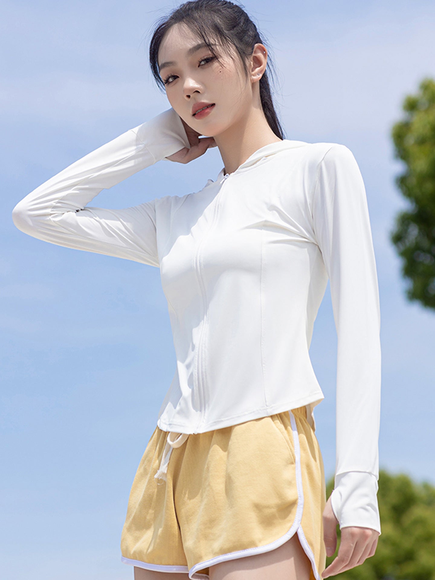 Summer Zipper Hooded Sun Protection Clothing for Women Summer Thin Breathable Outdoor Sunshade Anti-Uv Top Outerwear