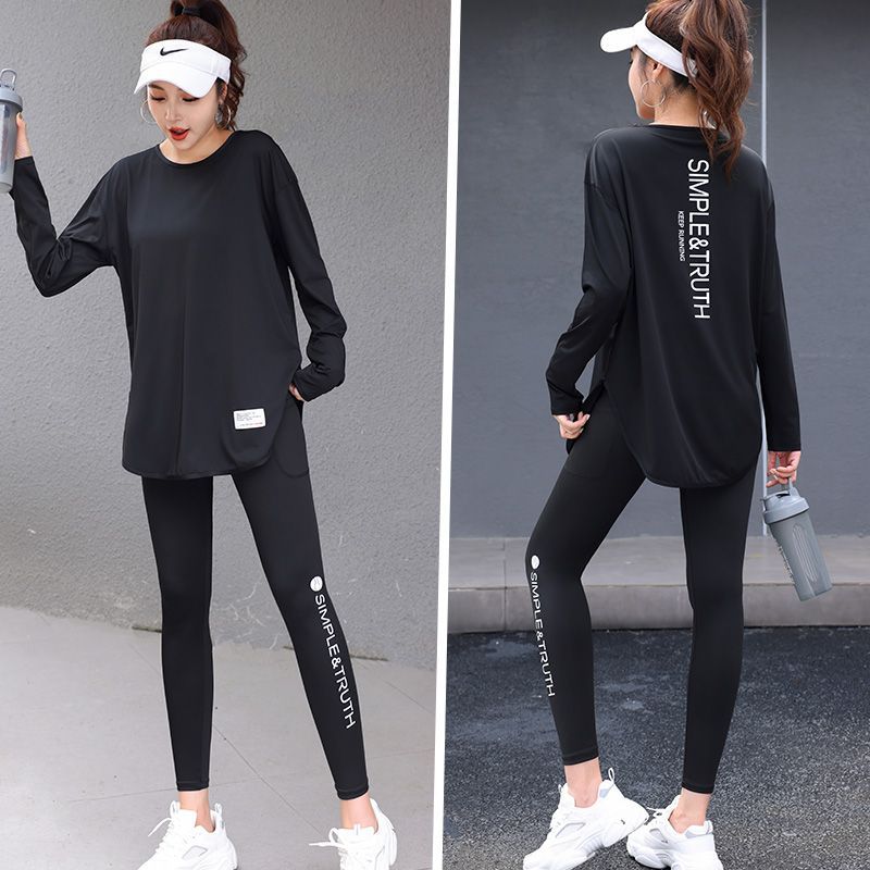Running Sports Women's Fitness Clothing Morning Running Clothing Quick-Drying Breathable Professional Training Large Size New Fat mm Yoga Clothing