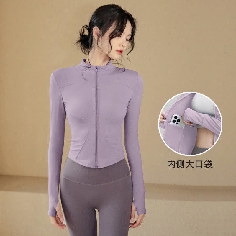Fitness Clothing, Sports Running Suit, Long-Sleeved Jacket, Spring New Style, Pilates Training Yoga Clothing, Women's Quick-Drying Tops