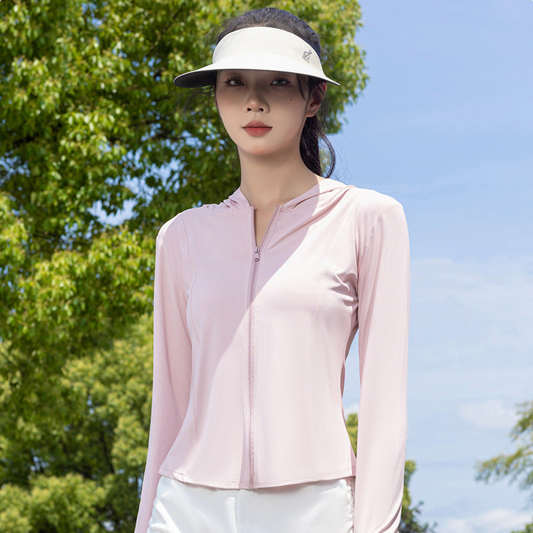 Summer Zipper Hooded Sun Protection Clothing for Women Summer Thin Breathable Outdoor Sunshade Anti-Uv Top Outerwear