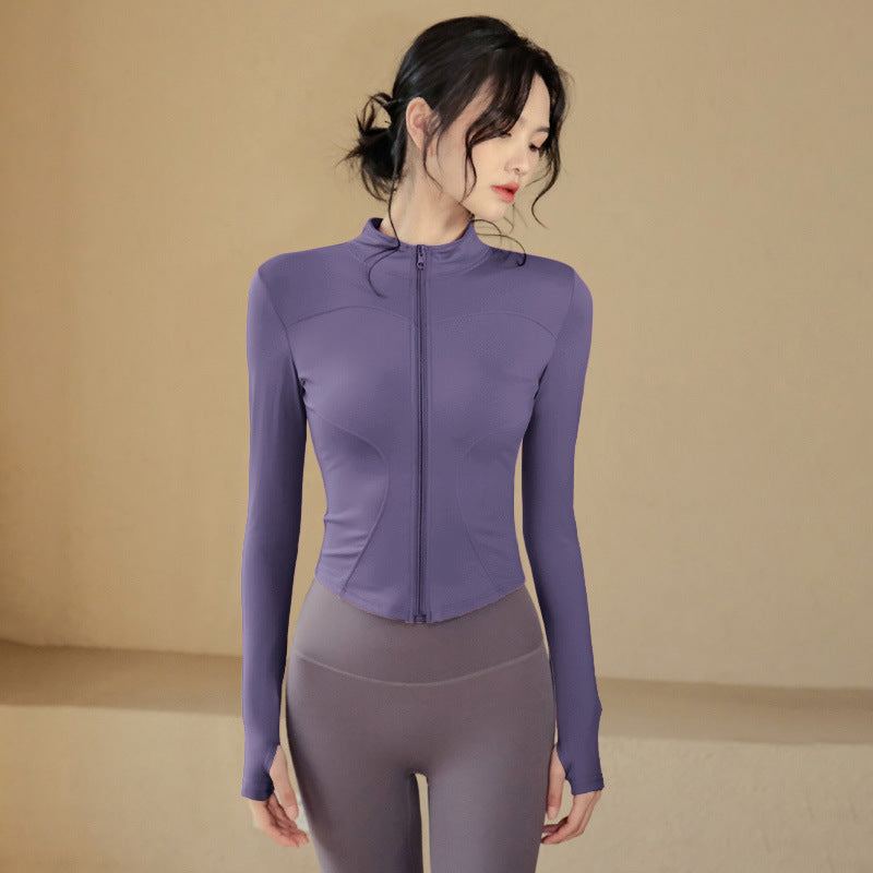 Fitness Clothing, Sports Running Suit, Long-Sleeved Jacket, Spring New Style, Pilates Training Yoga Clothing, Women's Quick-Drying Tops