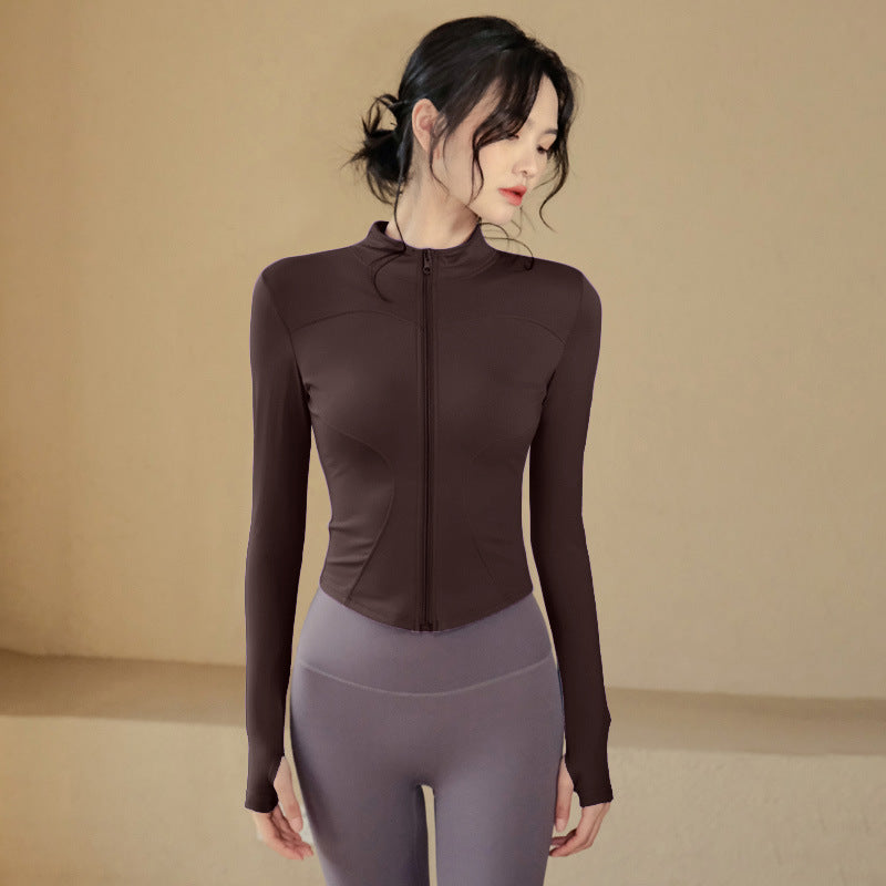 Fitness Clothing, Sports Running Suit, Long-Sleeved Jacket, Spring New Style, Pilates Training Yoga Clothing, Women's Quick-Drying Tops