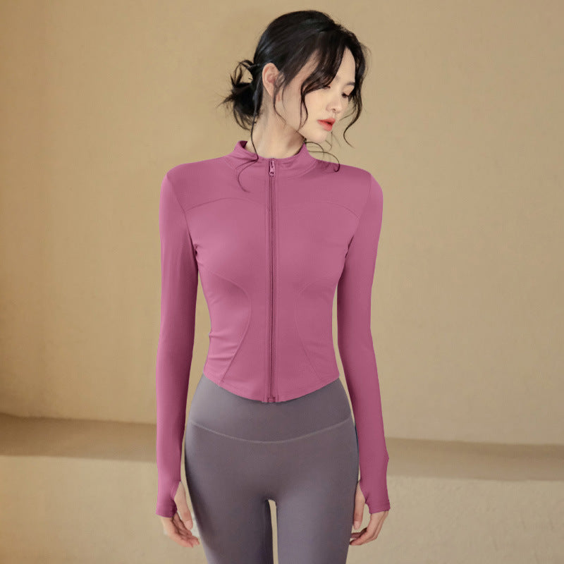 Fitness Clothing, Sports Running Suit, Long-Sleeved Jacket, Spring New Style, Pilates Training Yoga Clothing, Women's Quick-Drying Tops