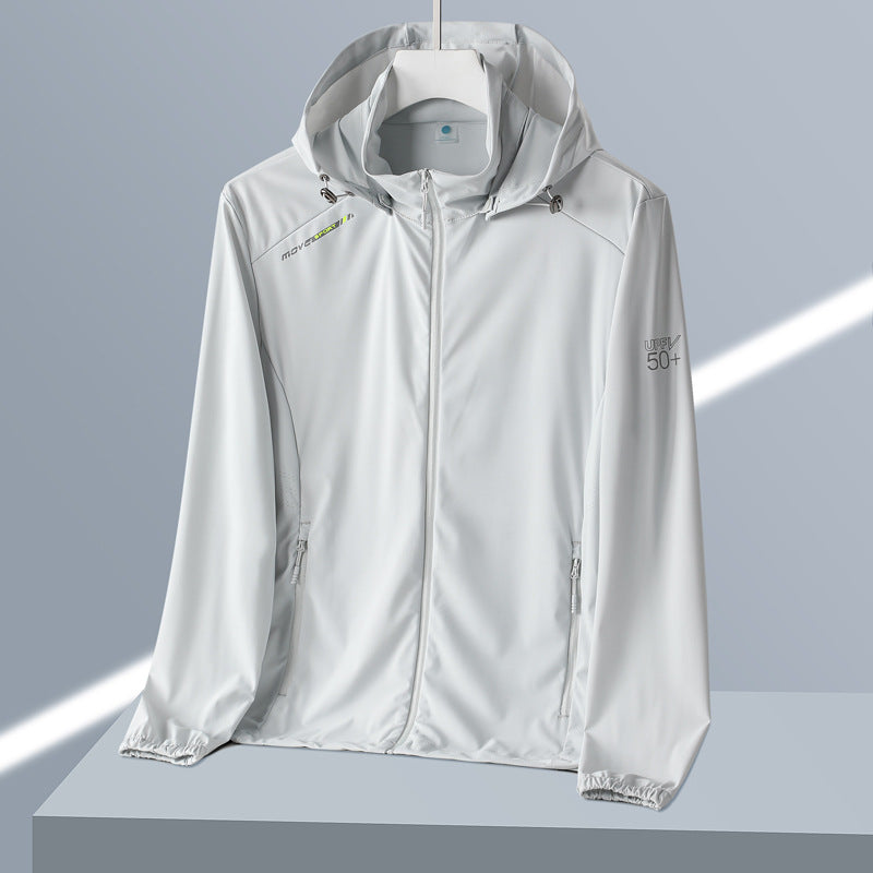 Summer New Ice Silk Quick-Drying Upf50+ Sun Protection Clothing for Women Hooded Couple Sun Protection Clothing Men's Outdoor Windbreaker Jacket