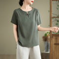 Real Shot of In-Stock Linen Buddhist-Style Women's Plain Clothing, Zen Attire, Tea Attire, Summer Tea Ceremony Clothing, High-End Improved Tang Suit