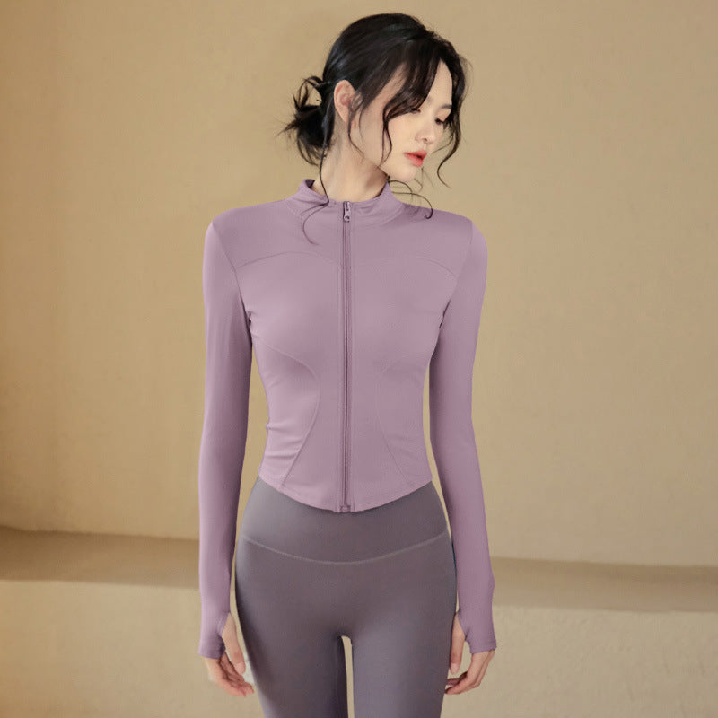 Fitness Clothing, Sports Running Suit, Long-Sleeved Jacket, Spring New Style, Pilates Training Yoga Clothing, Women's Quick-Drying Tops