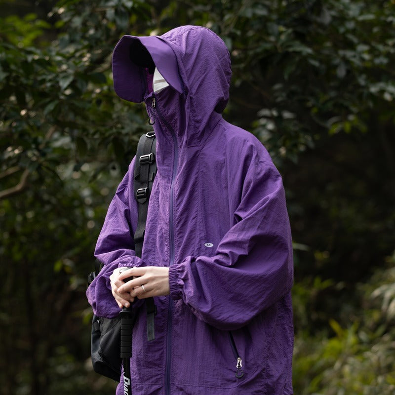 Sun Protection Clothing Men's Ice Silk Summer Thin Mountain Style Outdoor Functional Hooded Jacket Trendy Brand Loose Sun Protection Clothing