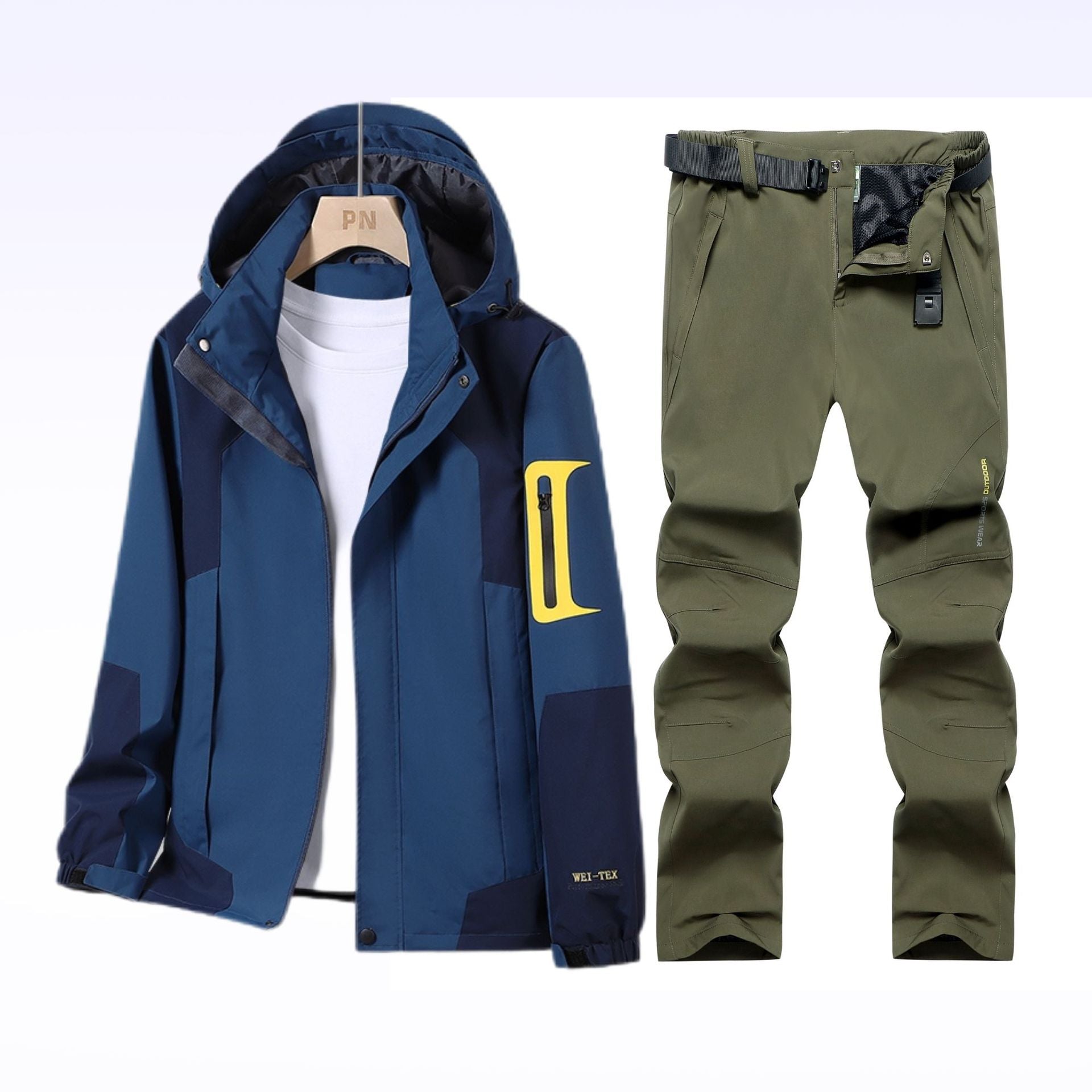 Outdoor Charge Clothes Men's and Women's Spring and Autumn Thin Sports suit Windproof Waterproof Climber Pants Hiking plus size Trendy Jacket