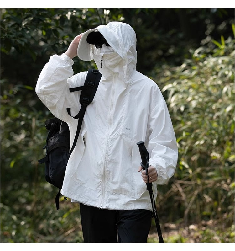 Sun Protection Clothing Men's Ice Silk Summer Thin Mountain Style Outdoor Functional Hooded Jacket Trendy Brand Loose Sun Protection Clothing
