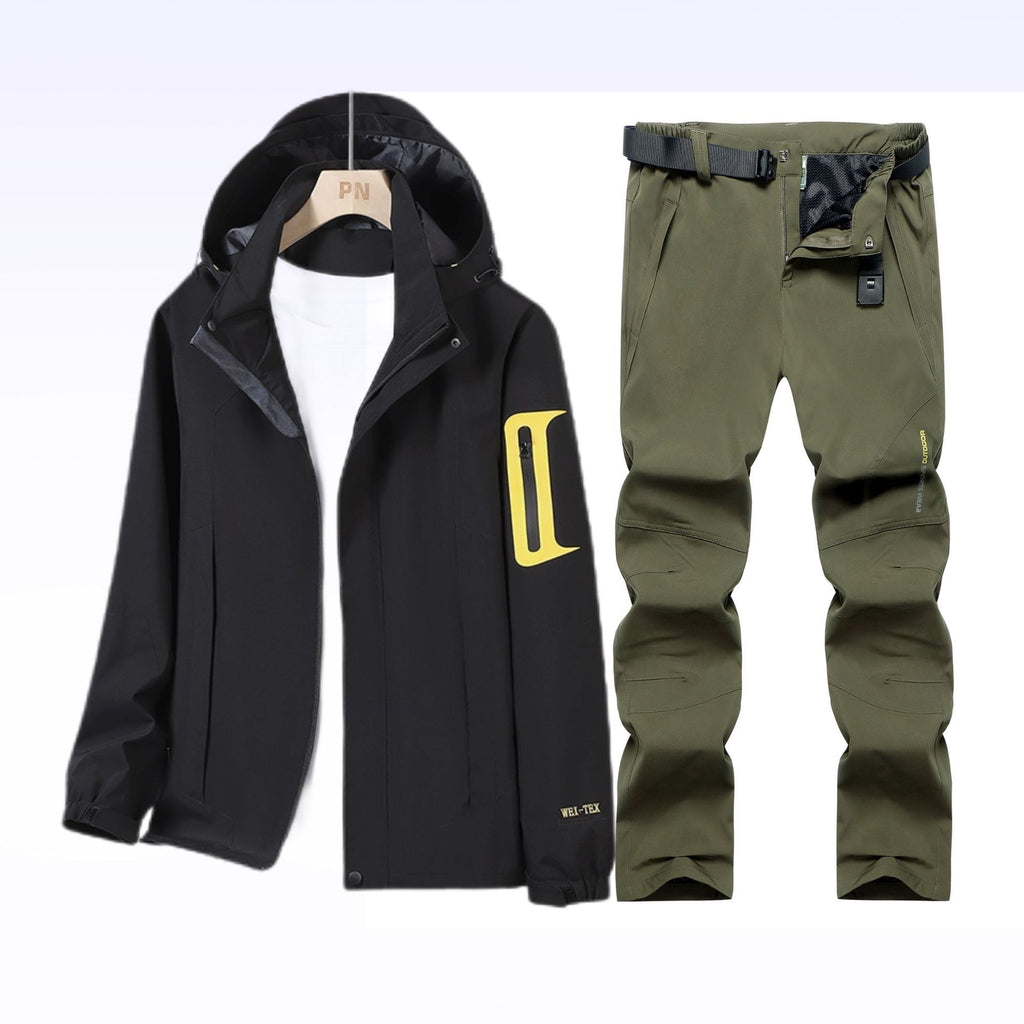 Outdoor Charge Clothes Men's and Women's Spring and Autumn Thin Sports suit Windproof Waterproof Climber Pants Hiking plus size Trendy Jacket