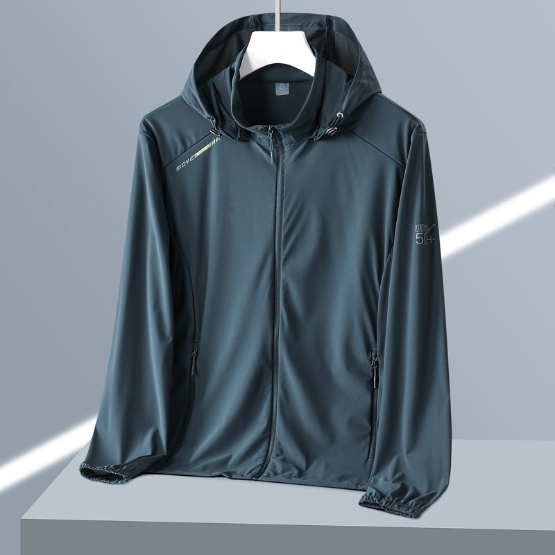 Summer New Ice Silk Quick-Drying Upf50+ Sun Protection Clothing for Women Hooded Couple Sun Protection Clothing Men's Outdoor Windbreaker Jacket