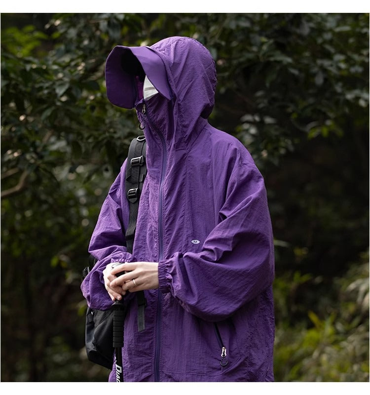 Sun Protection Clothing Men's Ice Silk Summer Thin Mountain Style Outdoor Functional Hooded Jacket Trendy Brand Loose Sun Protection Clothing
