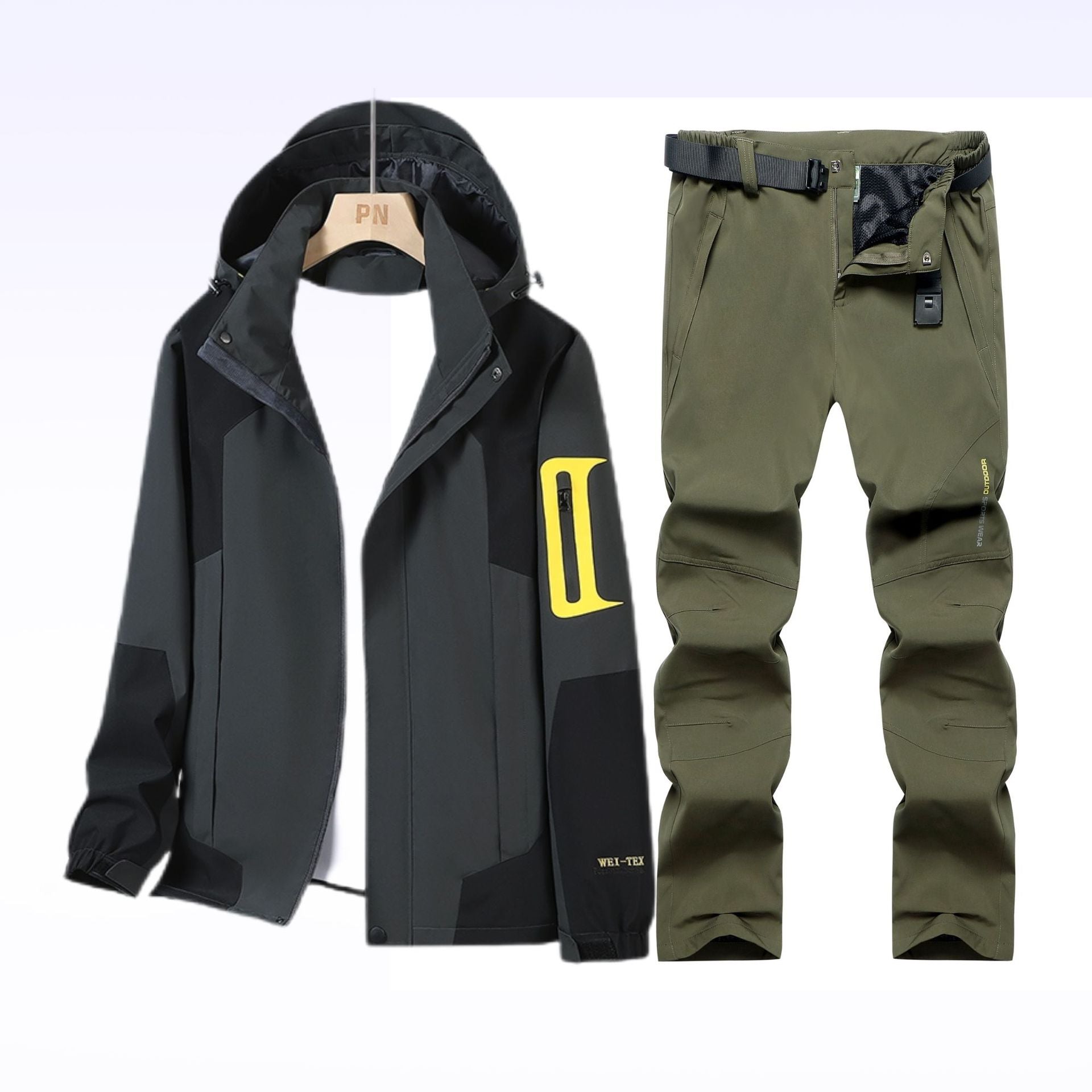 Outdoor Charge Clothes Men's and Women's Spring and Autumn Thin Sports suit Windproof Waterproof Climber Pants Hiking plus size Trendy Jacket