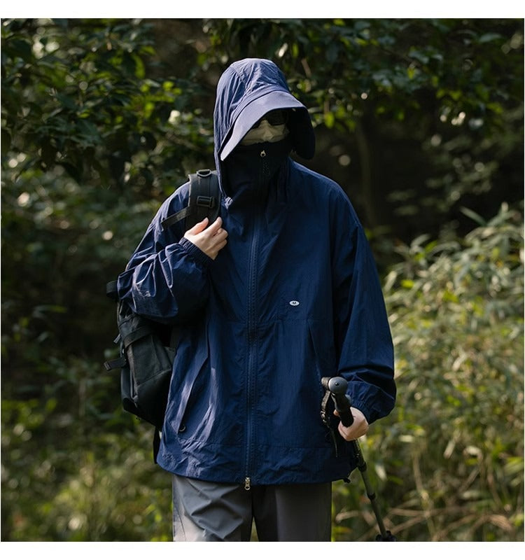 Sun Protection Clothing Men's Ice Silk Summer Thin Mountain Style Outdoor Functional Hooded Jacket Trendy Brand Loose Sun Protection Clothing