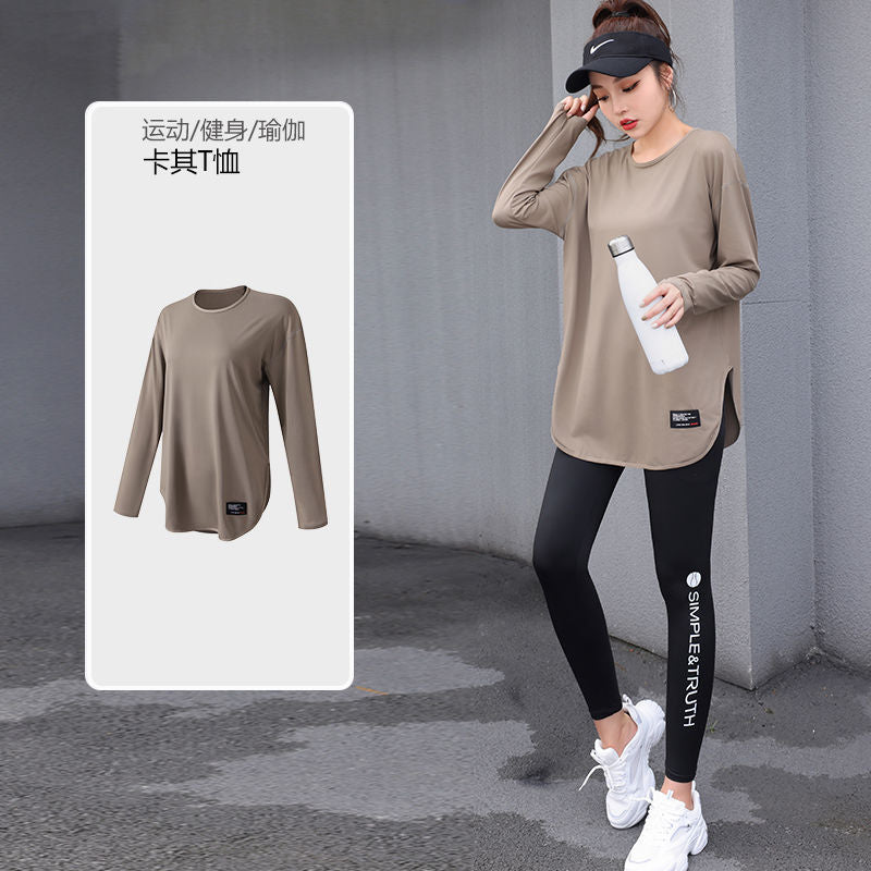 Running Sports Women's Fitness Clothing Morning Running Clothing Quick-Drying Breathable Professional Training Large Size New Fat mm Yoga Clothing
