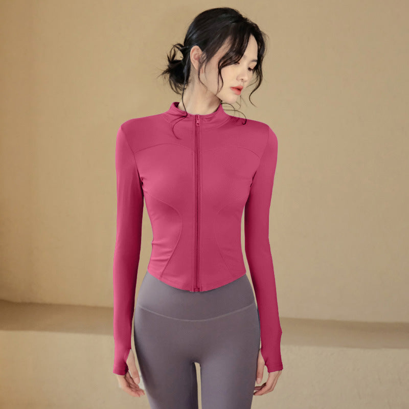 Fitness Clothing, Sports Running Suit, Long-Sleeved Jacket, Spring New Style, Pilates Training Yoga Clothing, Women's Quick-Drying Tops