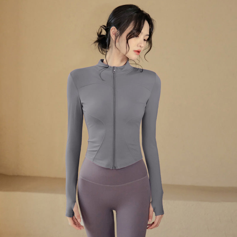 Fitness Clothing, Sports Running Suit, Long-Sleeved Jacket, Spring New Style, Pilates Training Yoga Clothing, Women's Quick-Drying Tops