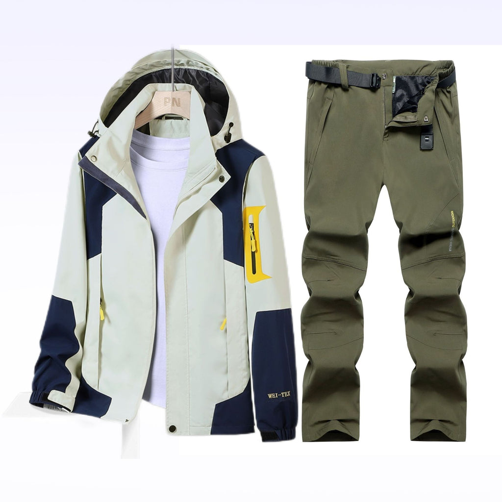 Outdoor Charge Clothes Men's and Women's Spring and Autumn Thin Sports suit Windproof Waterproof Climber Pants Hiking plus size Trendy Jacket