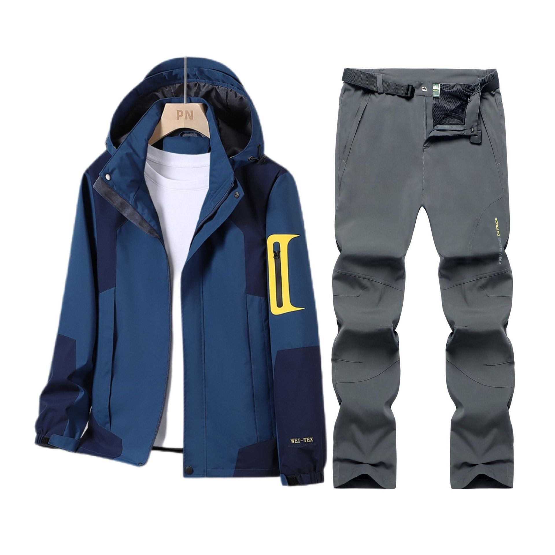 Outdoor Charge Clothes Men's and Women's Spring and Autumn Thin Sports suit Windproof Waterproof Climber Pants Hiking plus size Trendy Jacket