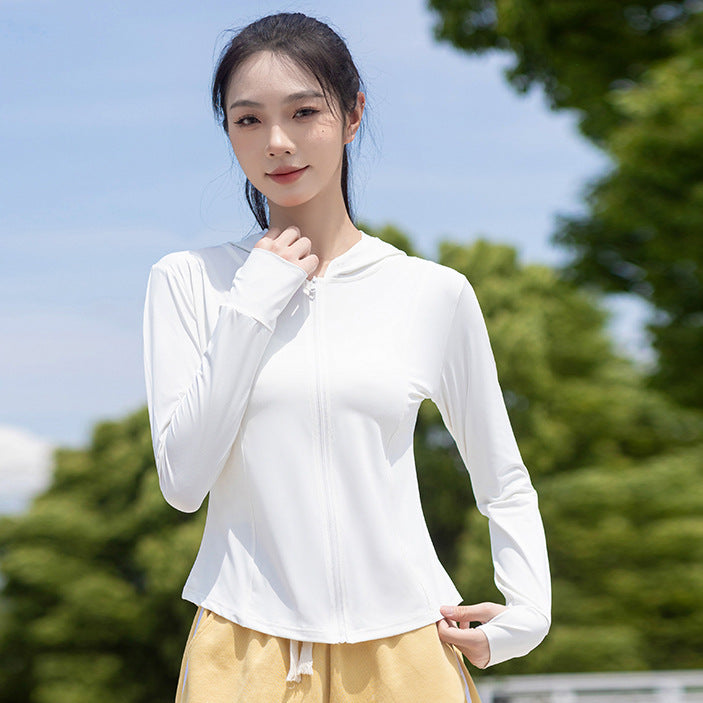 Summer Zipper Hooded Sun Protection Clothing for Women Summer Thin Breathable Outdoor Sunshade Anti-Uv Top Outerwear