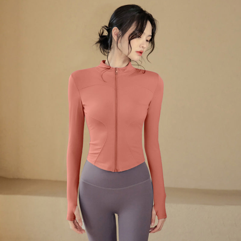 Fitness Clothing, Sports Running Suit, Long-Sleeved Jacket, Spring New Style, Pilates Training Yoga Clothing, Women's Quick-Drying Tops