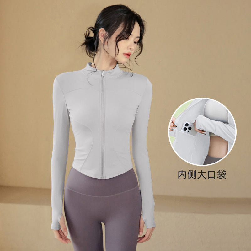 Fitness Clothing, Sports Running Suit, Long-Sleeved Jacket, Spring New Style, Pilates Training Yoga Clothing, Women's Quick-Drying Tops