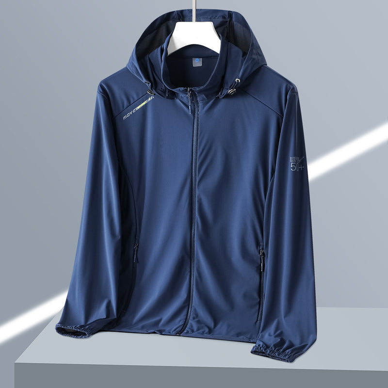 Summer New Ice Silk Quick-Drying Upf50+ Sun Protection Clothing for Women Hooded Couple Sun Protection Clothing Men's Outdoor Windbreaker Jacket
