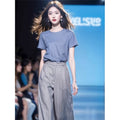 Foreign trade women's clothing 2025 new age-reducing wear a set of summer clothing small casual high-end wide leg pants two