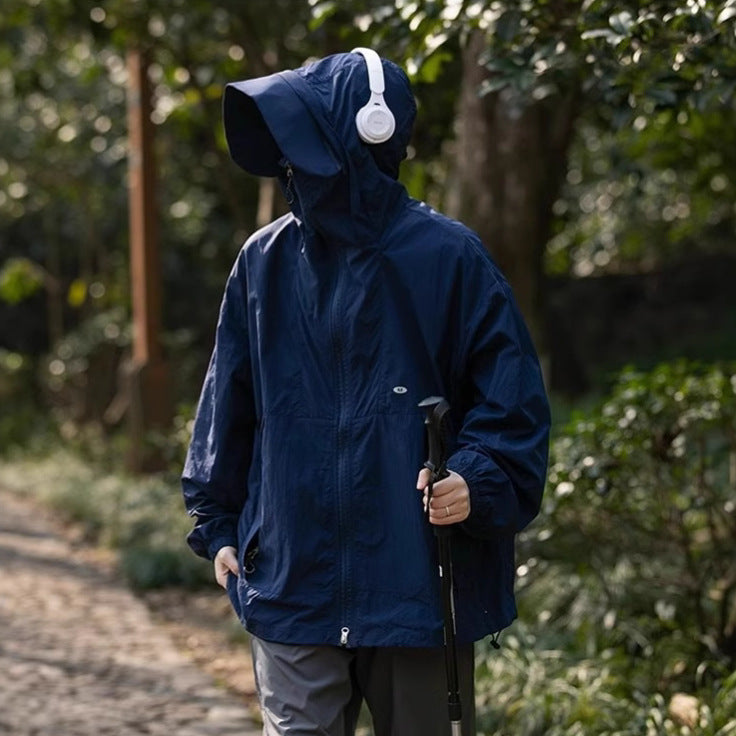 Sun Protection Clothing Men's Ice Silk Summer Thin Mountain Style Outdoor Functional Hooded Jacket Trendy Brand Loose Sun Protection Clothing