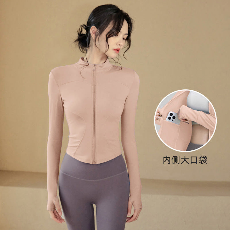Fitness Clothing, Sports Running Suit, Long-Sleeved Jacket, Spring New Style, Pilates Training Yoga Clothing, Women's Quick-Drying Tops