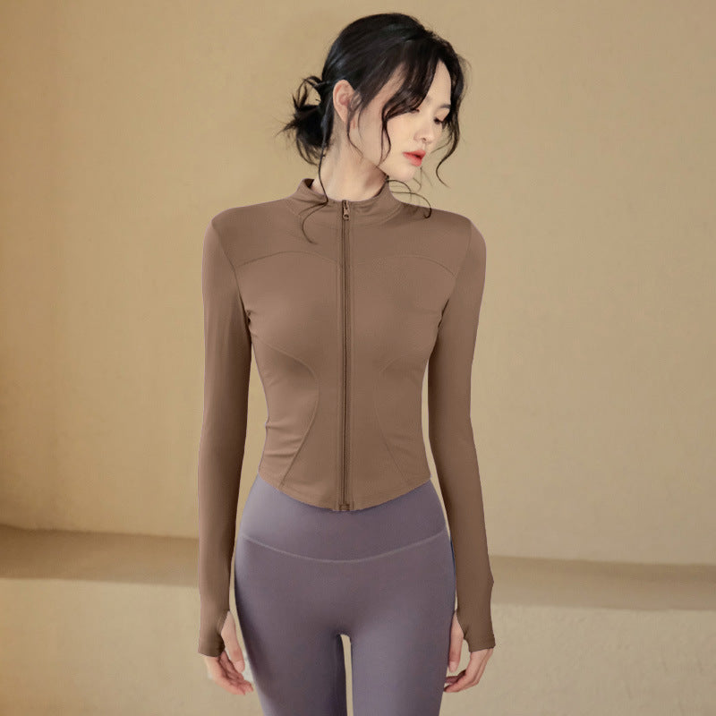 Fitness Clothing, Sports Running Suit, Long-Sleeved Jacket, Spring New Style, Pilates Training Yoga Clothing, Women's Quick-Drying Tops
