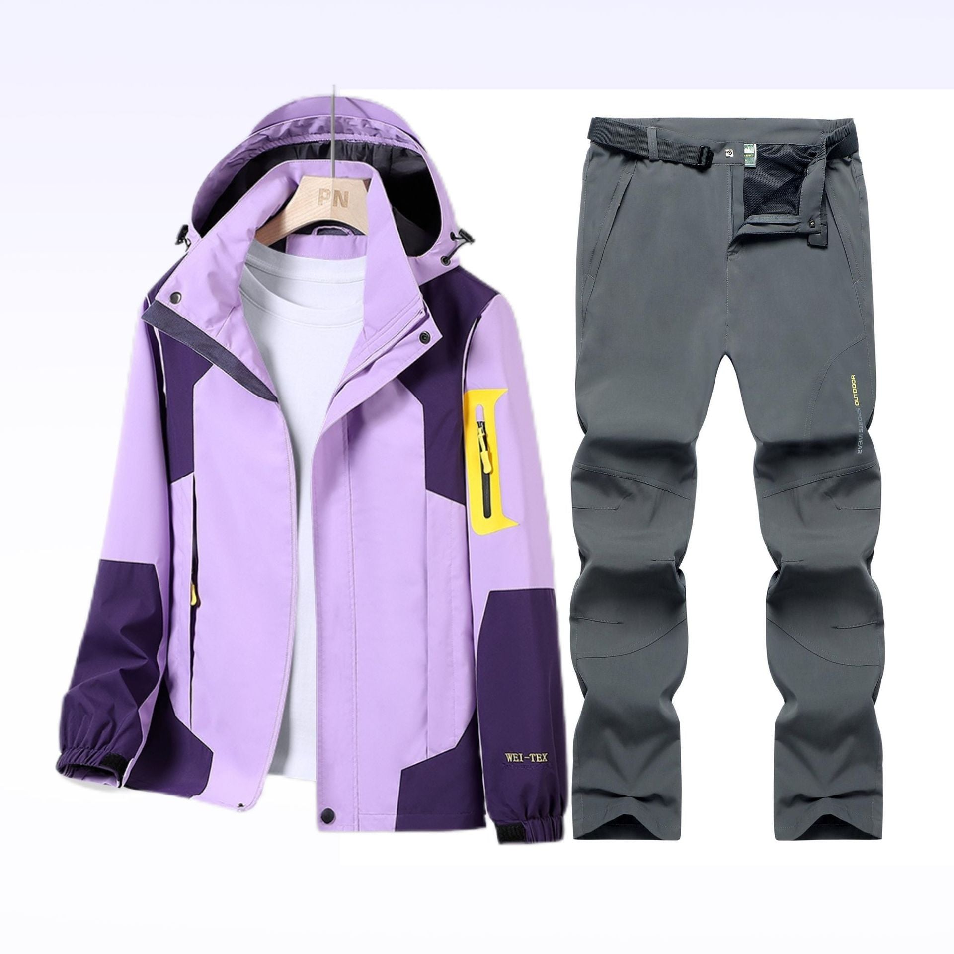 Outdoor Charge Clothes Men's and Women's Spring and Autumn Thin Sports suit Windproof Waterproof Climber Pants Hiking plus size Trendy Jacket