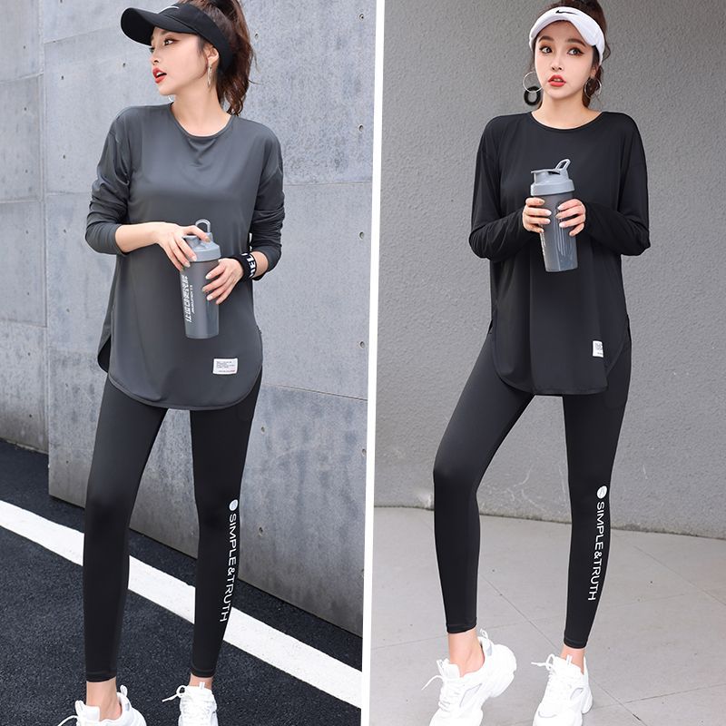 Running Sports Women's Fitness Clothing Morning Running Clothing Quick-Drying Breathable Professional Training Large Size New Fat mm Yoga Clothing
