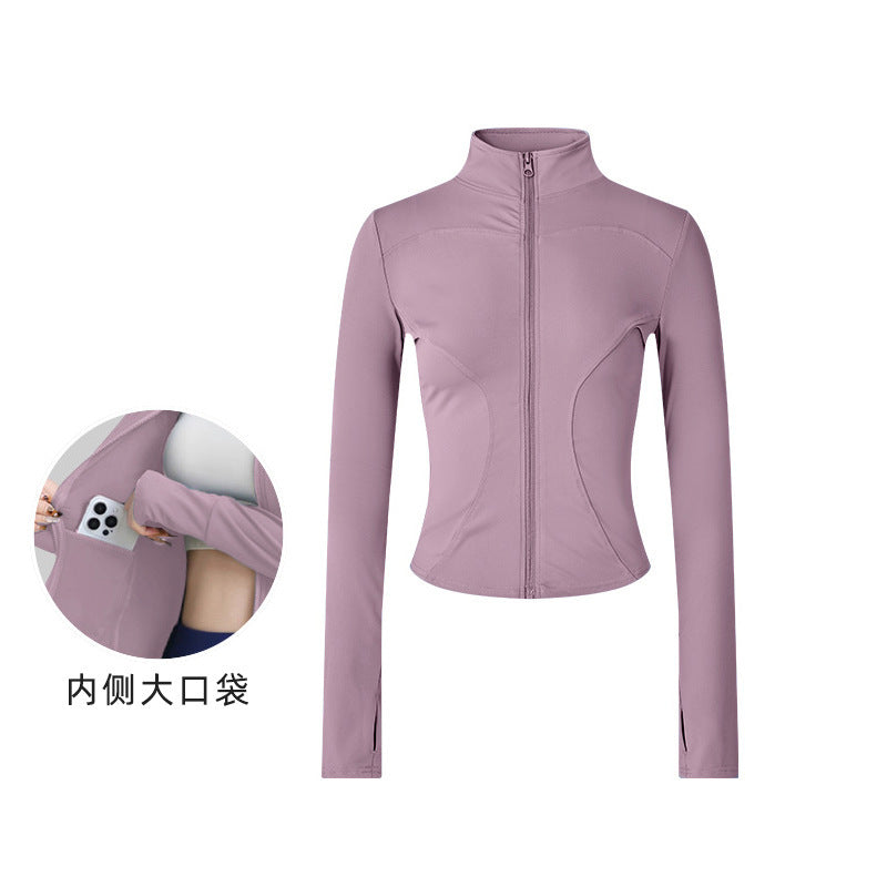 Fitness Clothing, Sports Running Suit, Long-Sleeved Jacket, Spring New Style, Pilates Training Yoga Clothing, Women's Quick-Drying Tops