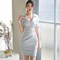 Foreign Trade Women's Clothing 2023 Summer New Korean Style Celebrity Private Clothing Suit Collar Elegant Single-breasted Professional Awable Hip