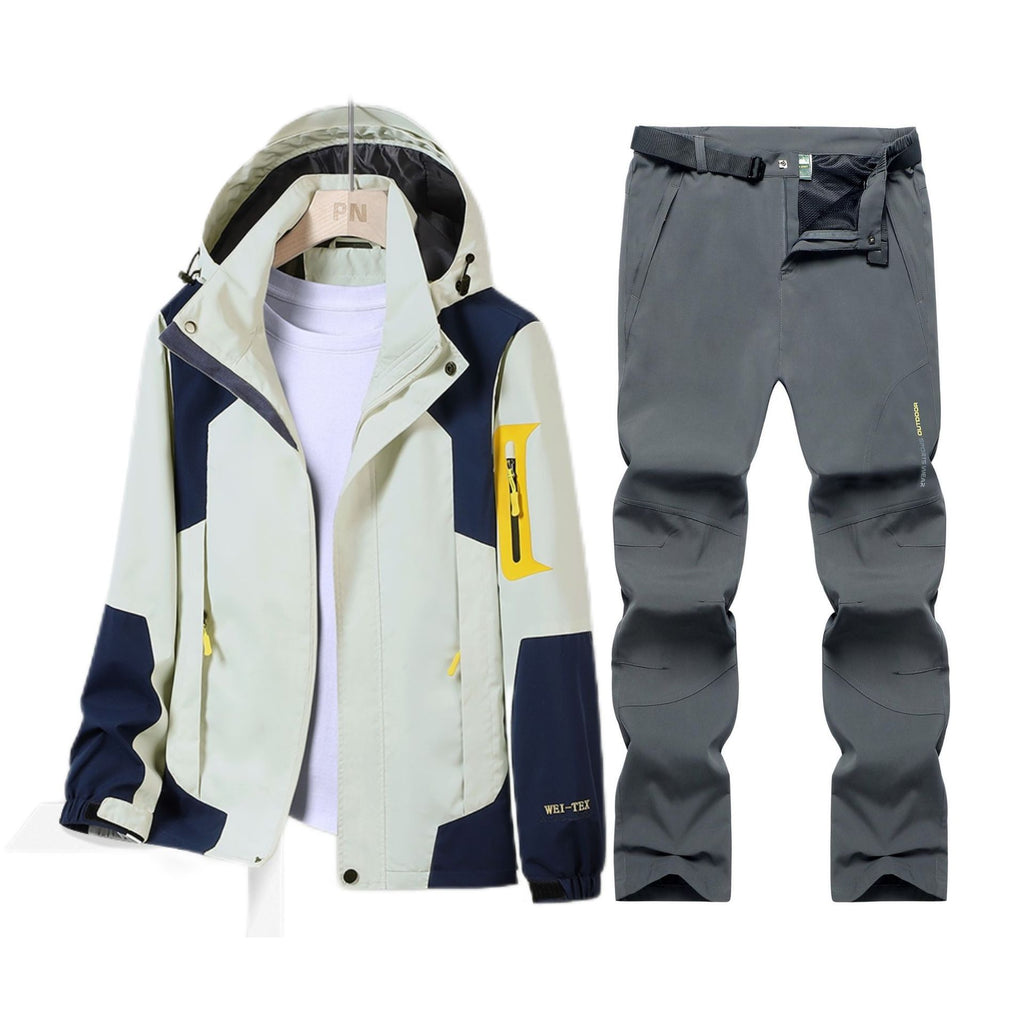 Outdoor Charge Clothes Men's and Women's Spring and Autumn Thin Sports suit Windproof Waterproof Climber Pants Hiking plus size Trendy Jacket