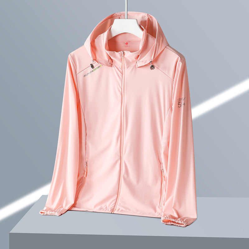 Summer New Ice Silk Quick-Drying Upf50+ Sun Protection Clothing for Women Hooded Couple Sun Protection Clothing Men's Outdoor Windbreaker Jacket