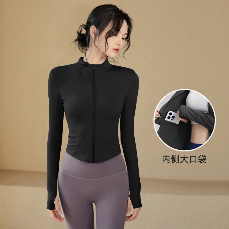 Fitness Clothing, Sports Running Suit, Long-Sleeved Jacket, Spring New Style, Pilates Training Yoga Clothing, Women's Quick-Drying Tops