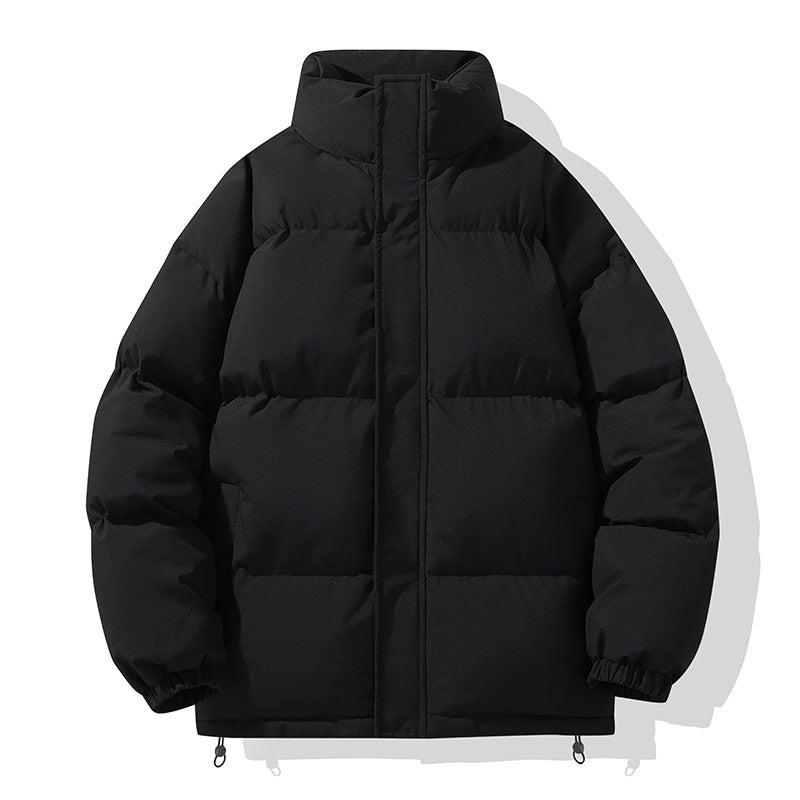 Solid Color Cotton Jacket for Men and Women, Couple's Stand-Collar Puffer Jacket, Winter Cold-Proof, Warm, Thick, Versatile Cotton Coat, Winter Style