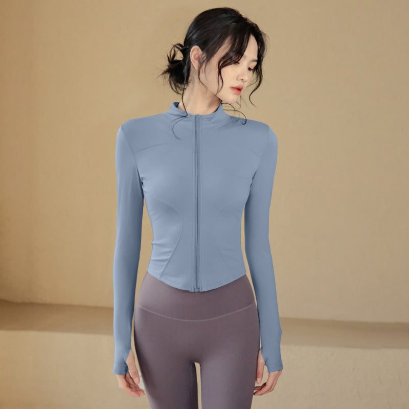 Fitness Clothing, Sports Running Suit, Long-Sleeved Jacket, Spring New Style, Pilates Training Yoga Clothing, Women's Quick-Drying Tops